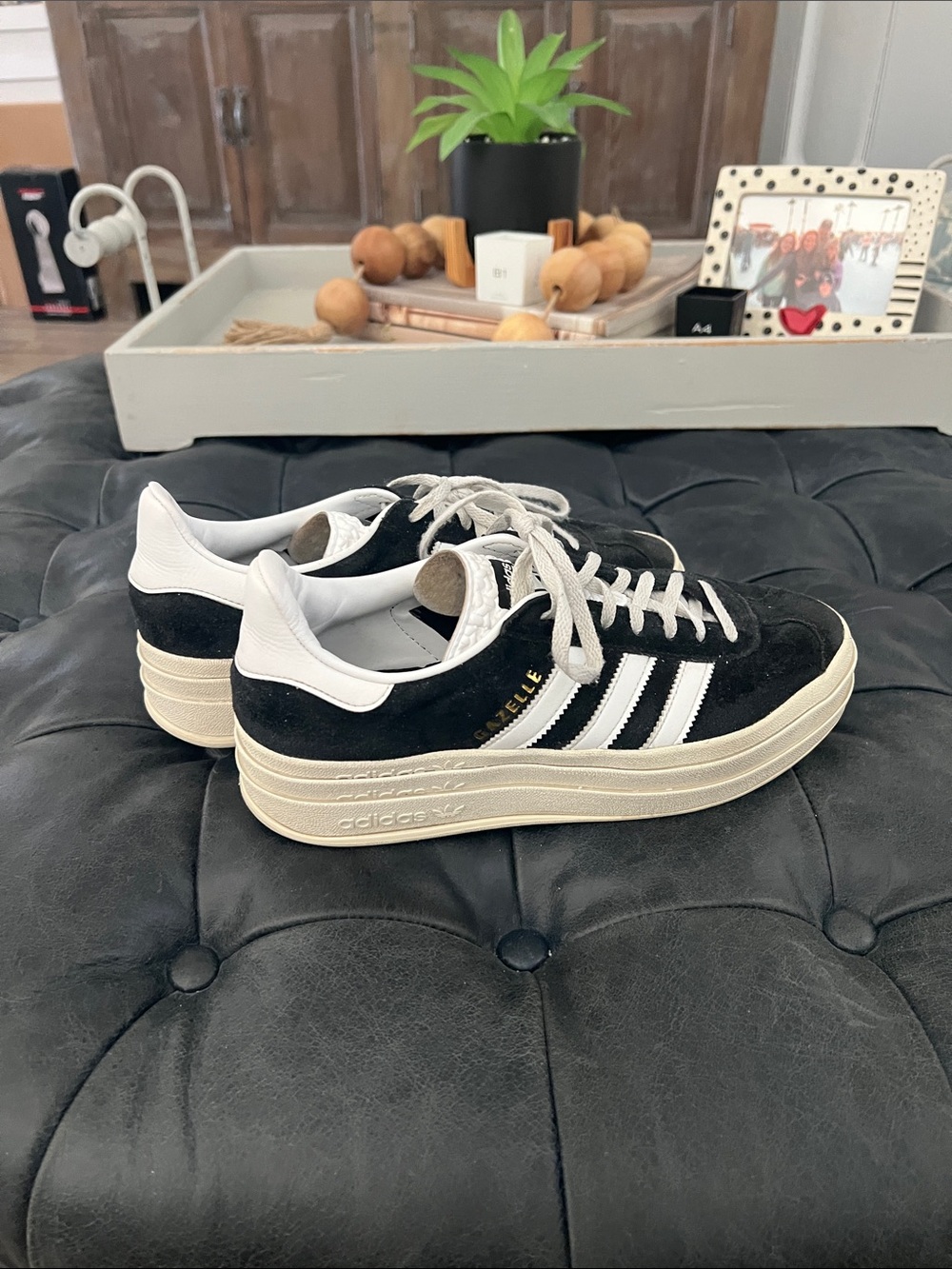 adidas Gazelle Sneakers - Black and White - Picture 3 of 7